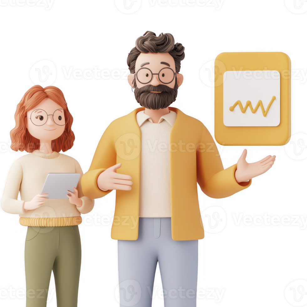 Two professionals discussing data insights in a modern office setting. png