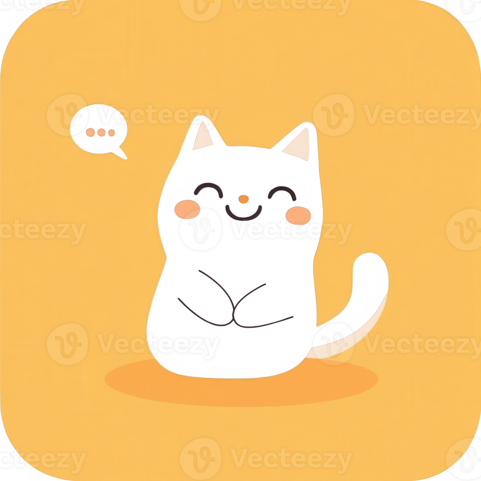 Cute cartoon cat illustration with a playful expression on a vibrant background. png