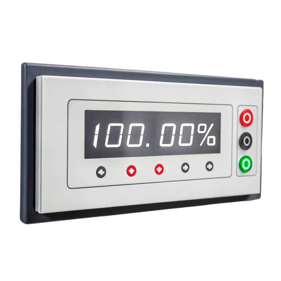 Digital control panel displaying precise settings , featuring buttons and indicators for operation. Ideal for industrial or technical applications png