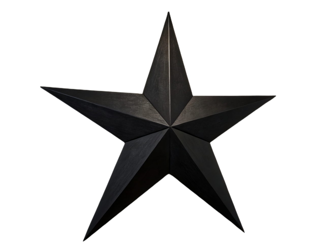 minimalist black star icon with sharp edges, perfect for modern design. This geometric star shape adds stylish touch to any decor or graphic project png