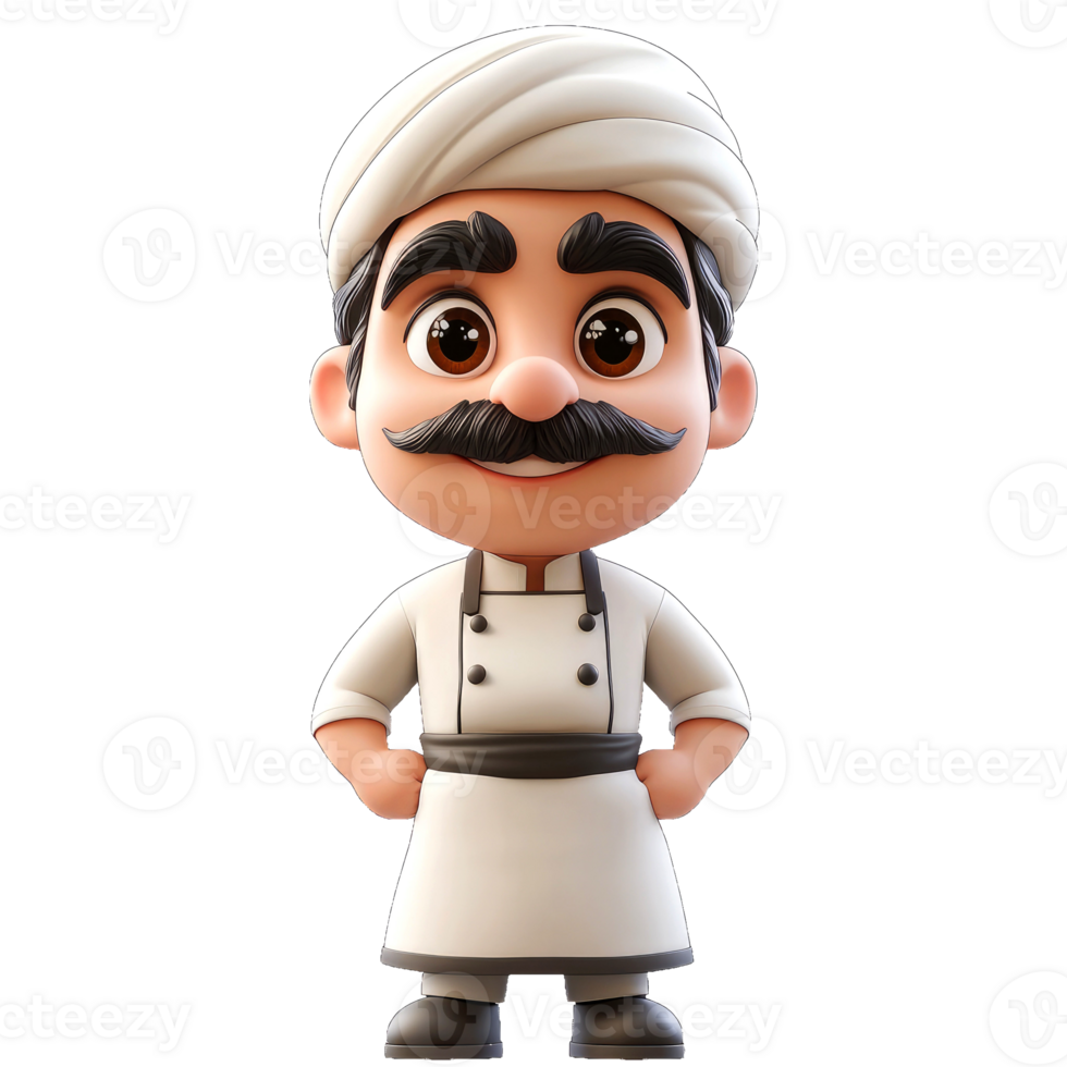 Cartoon chef with turban. png