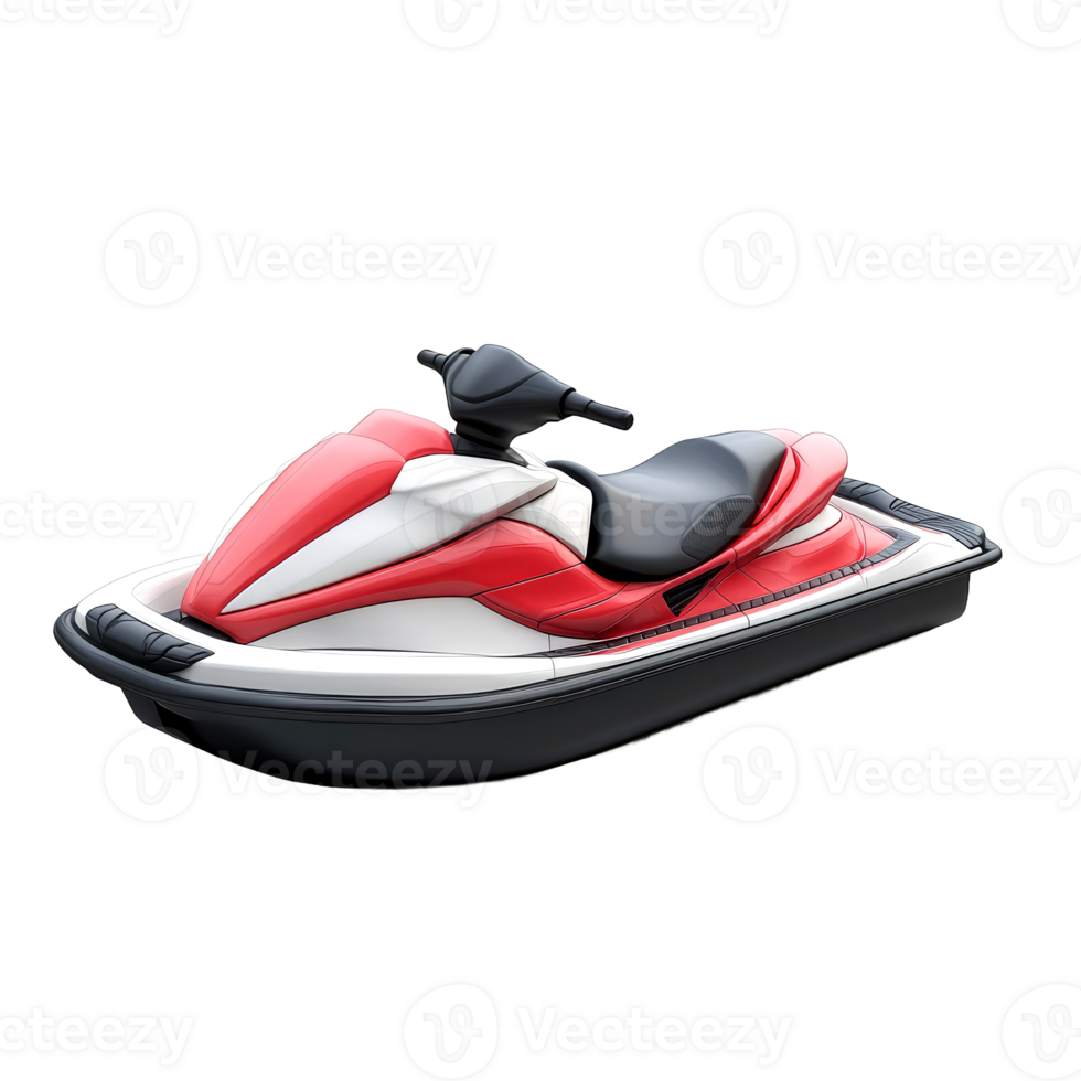 Red and white personal watercraft. png