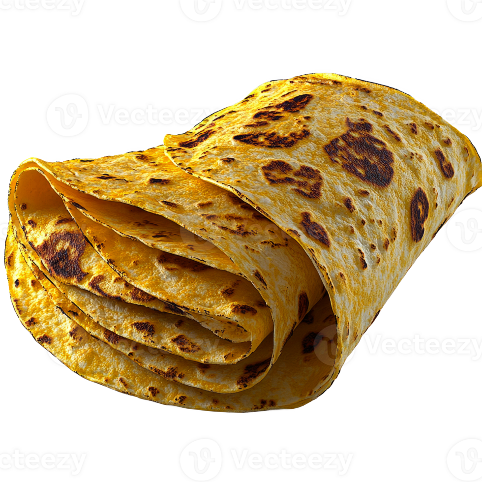 Rolled flatbread, golden brown, delicious. png
