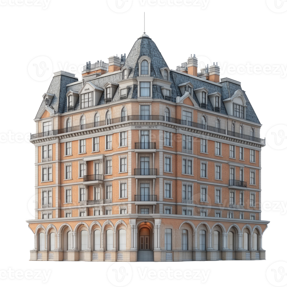 Elegant, multi-story building with arched ground floor. png