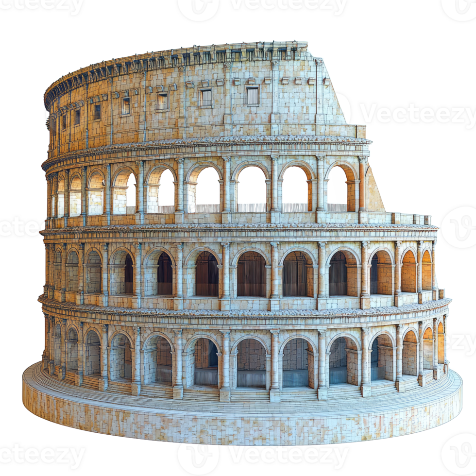 Colosseum model, ancient Roman architecture. png
