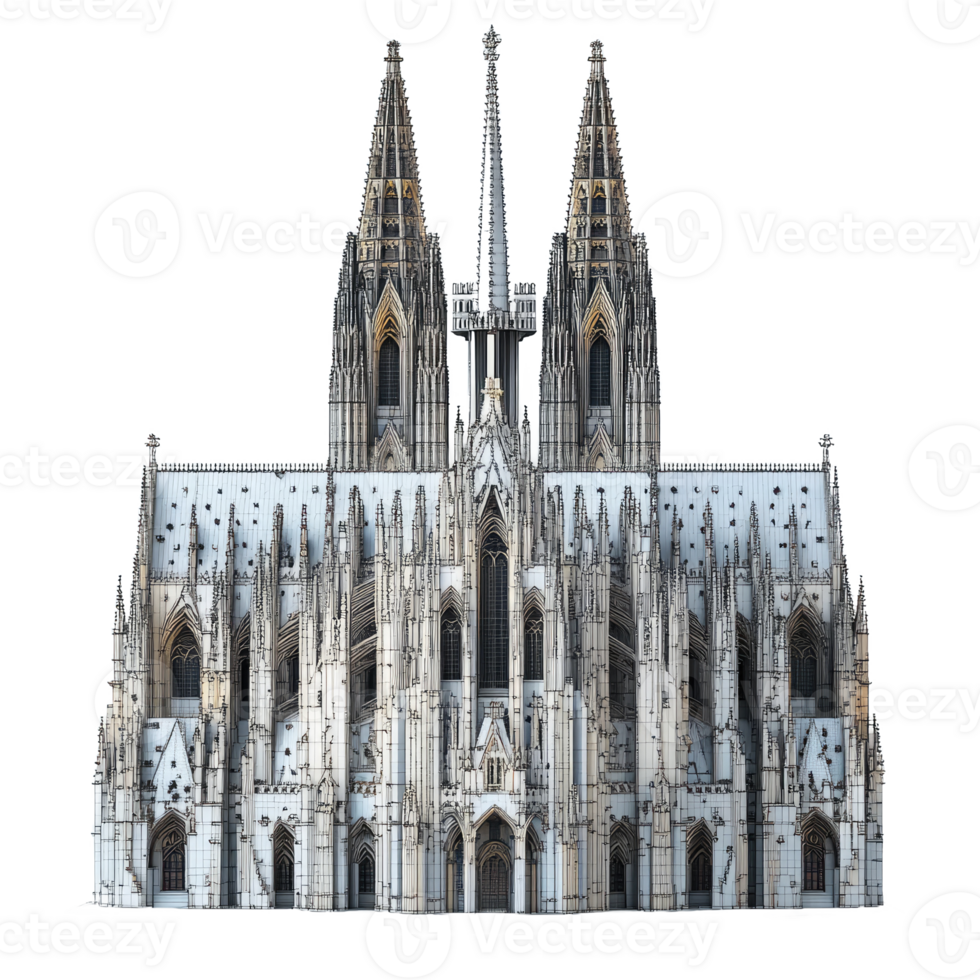 Majestic gothic cathedral facade. png
