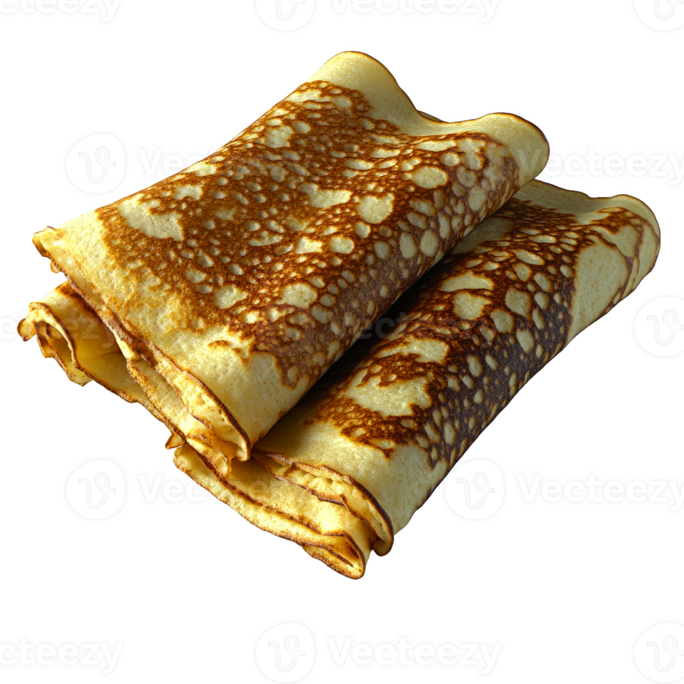 Two golden-brown crepes folded together. png