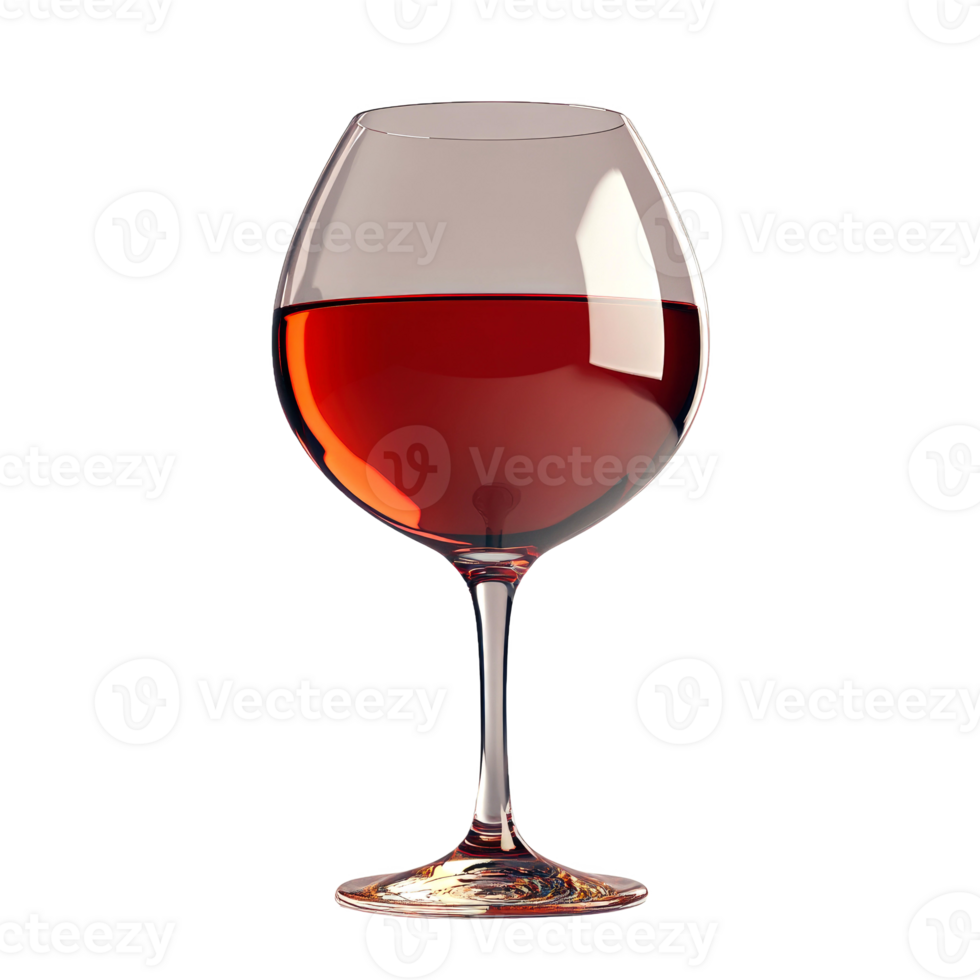 Red wine in a glass. png