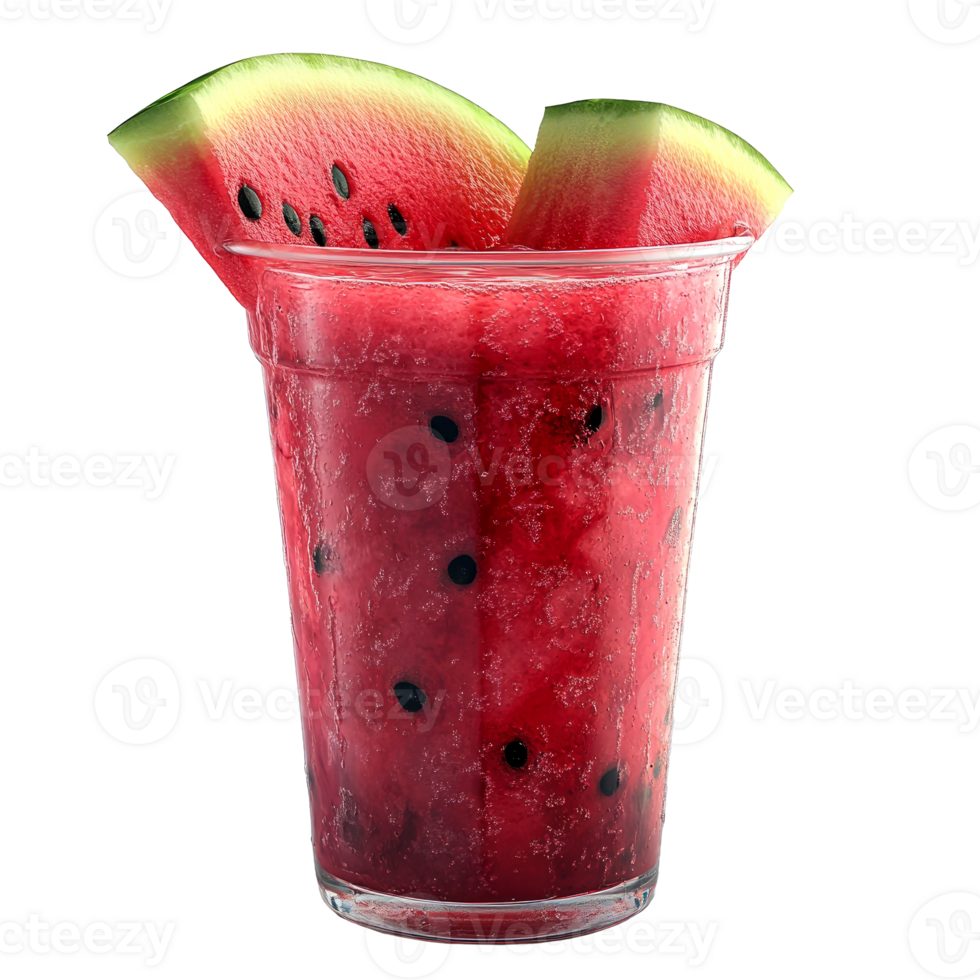 Refreshing watermelon slushy in a plastic cup. png