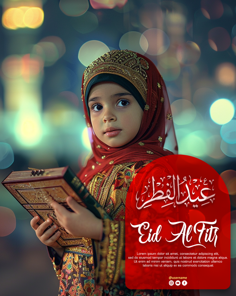 Eid Al Fitr Mubarak Islamic Festival Social Media Post Design Template psd