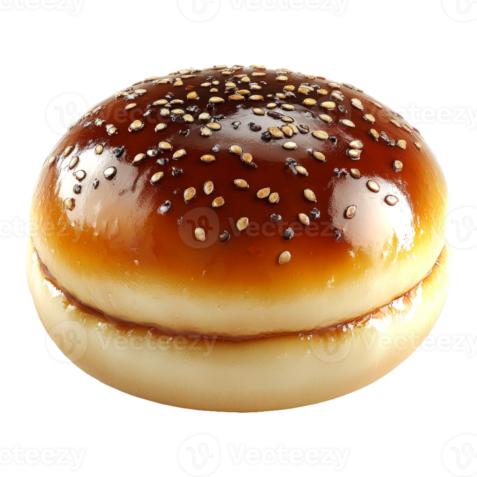 Sesame seed bun with glaze. png
