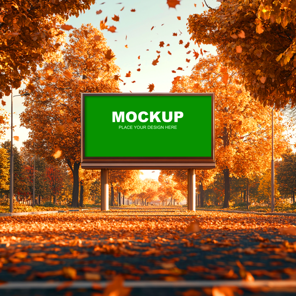 Autumn billboard mockup psd