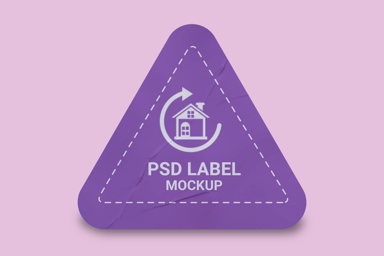 Triangle Glued Sticker Mockup Design Template Promotional Label Tag Mockup psd