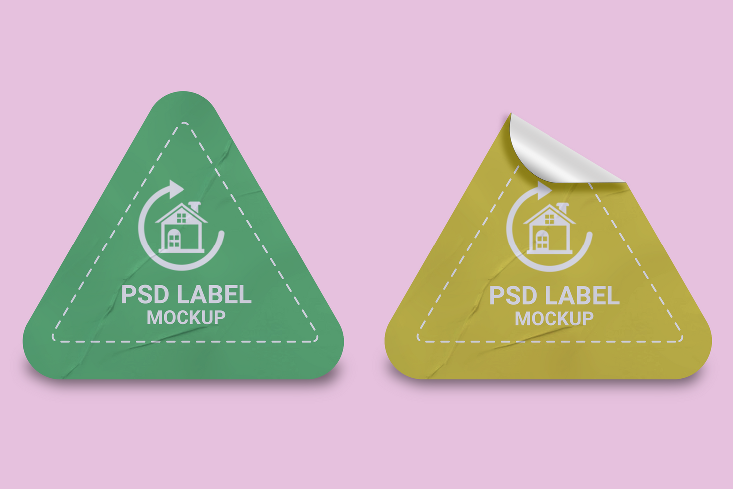 Promotional Triangle Label Sticker Mockup Design Template Promotional Label Tag Mockup psd