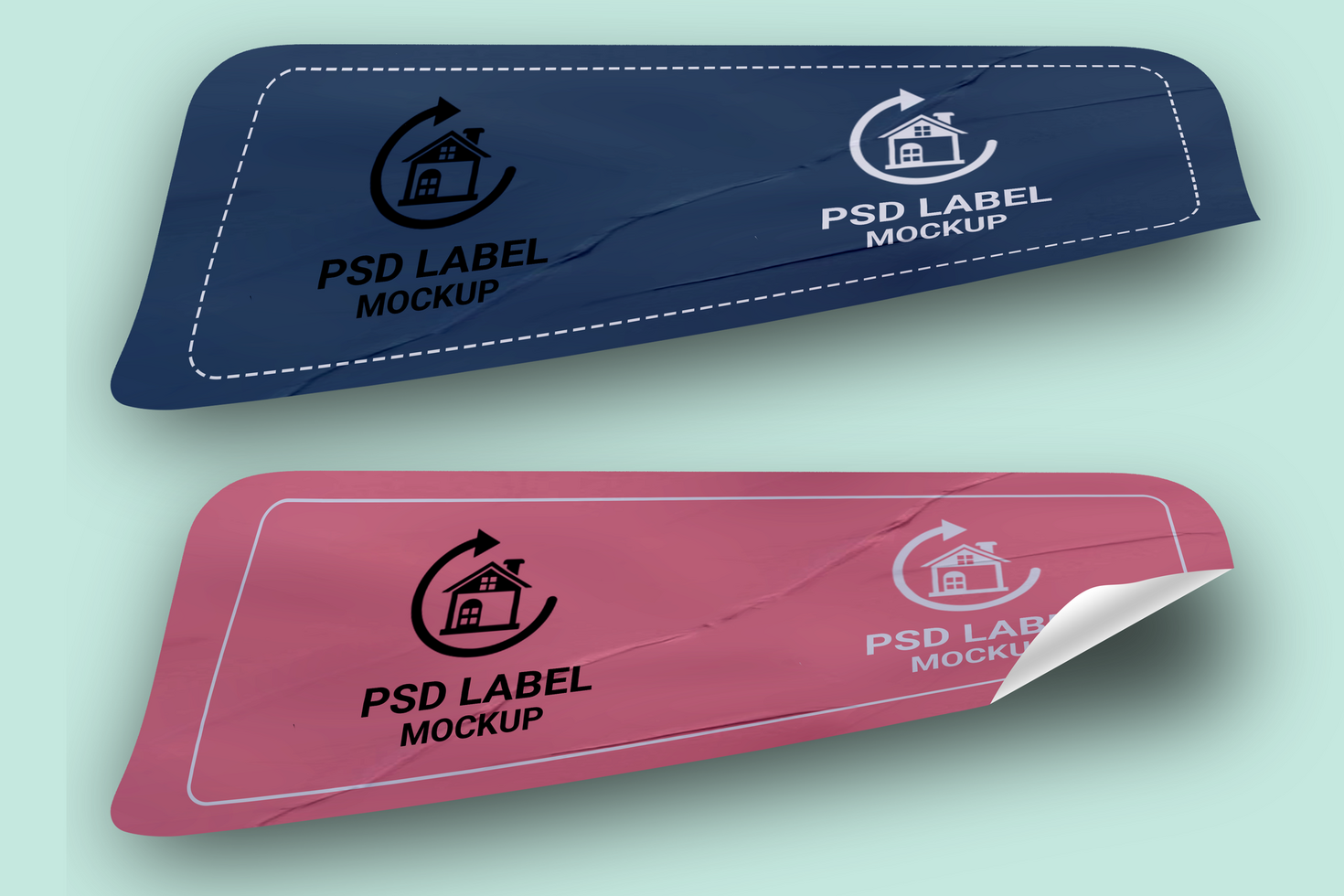 Long Sticker Mockup Design Template Promotional Label Tag Mockup psd