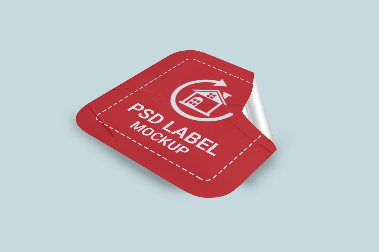 Peeling Sticker Mockup Design Template psd