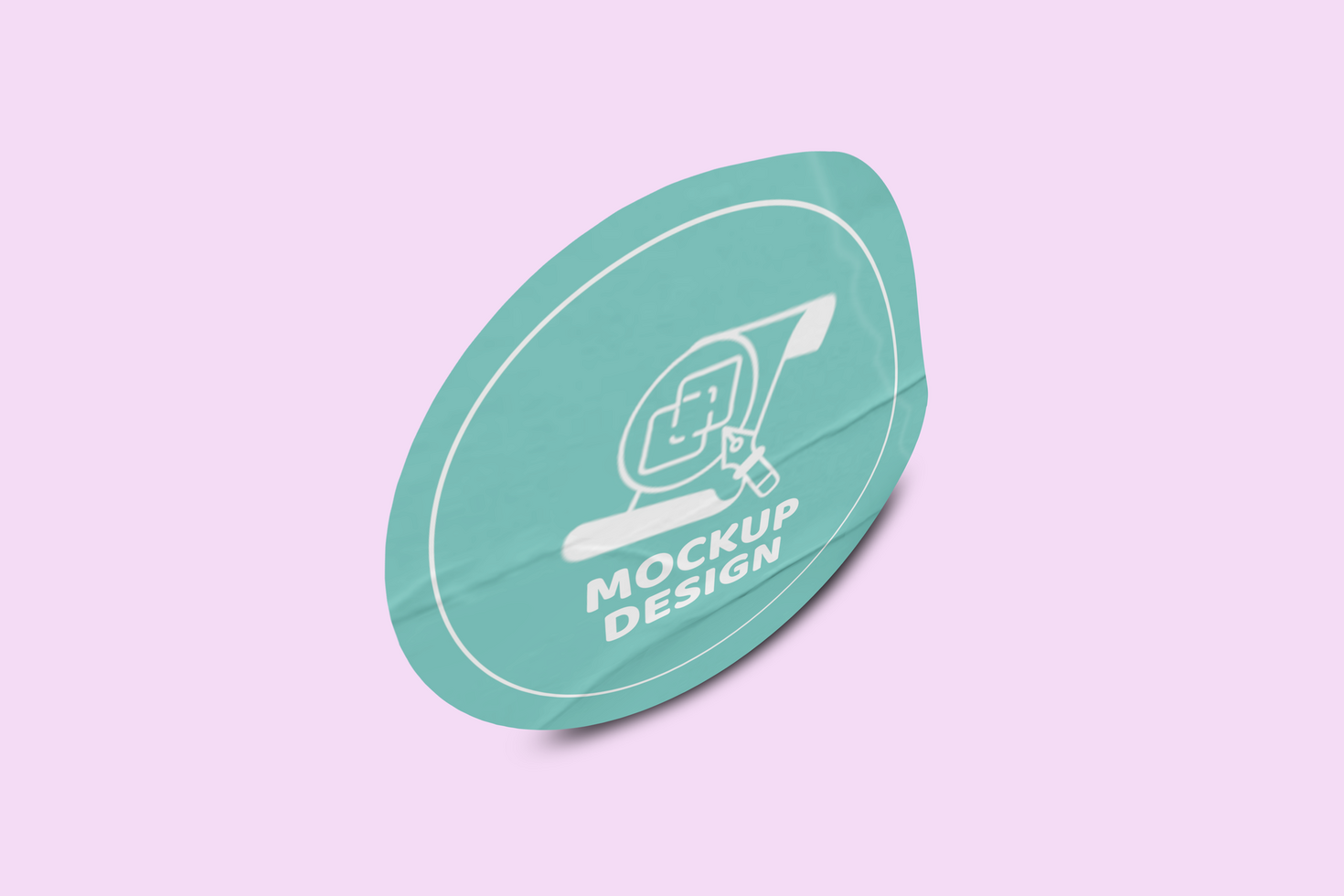 Creative Round Sticker Mockup Design Template Promotional Label Tag Mockup psd