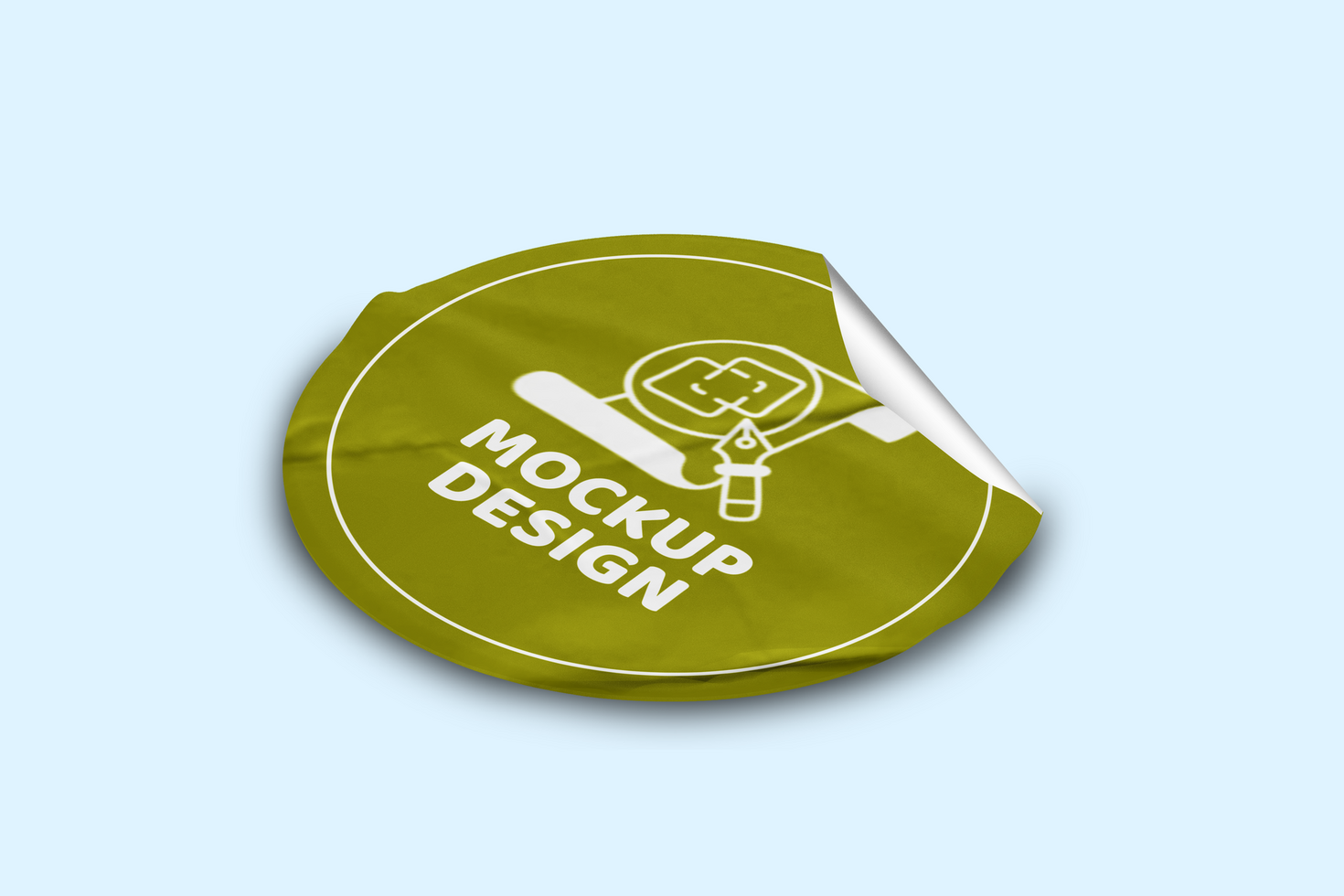 Realistic Round Sticker Mockup Design Template Promotional Label Tag Mockup psd