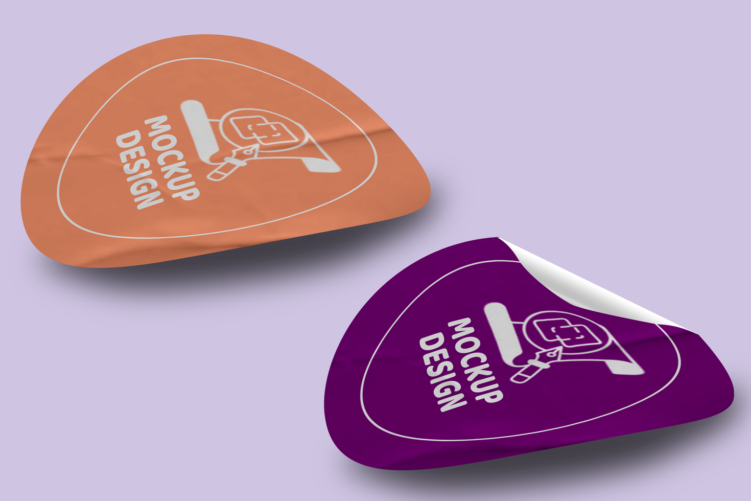 Realistic Round Sticker Mockup Design Template Promotional Label Tag Mockup psd