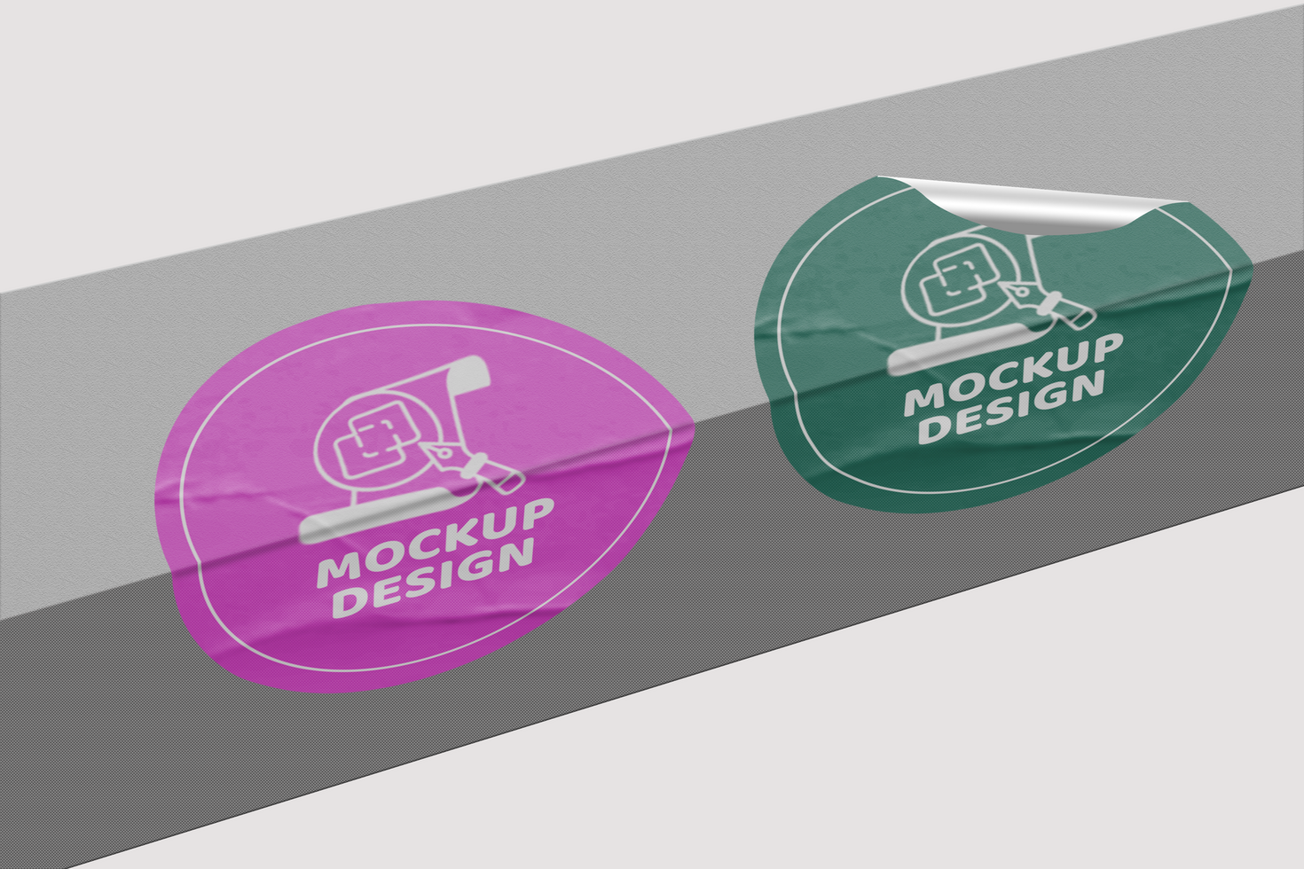 Realistic Round Sticker Mockup Design Template Promotional Label Tag Mockup psd