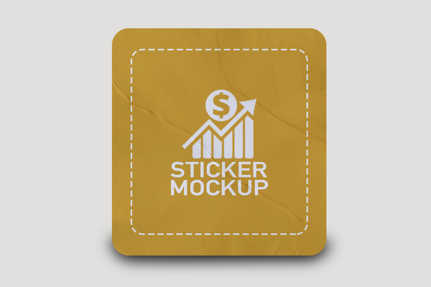 Sticker Mockup Design Square Template Promotional Label Tag Mockup psd