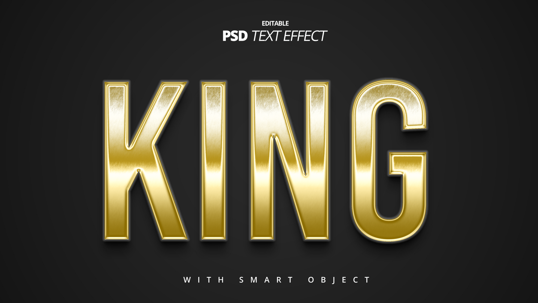 Golden shiny king text effect psd