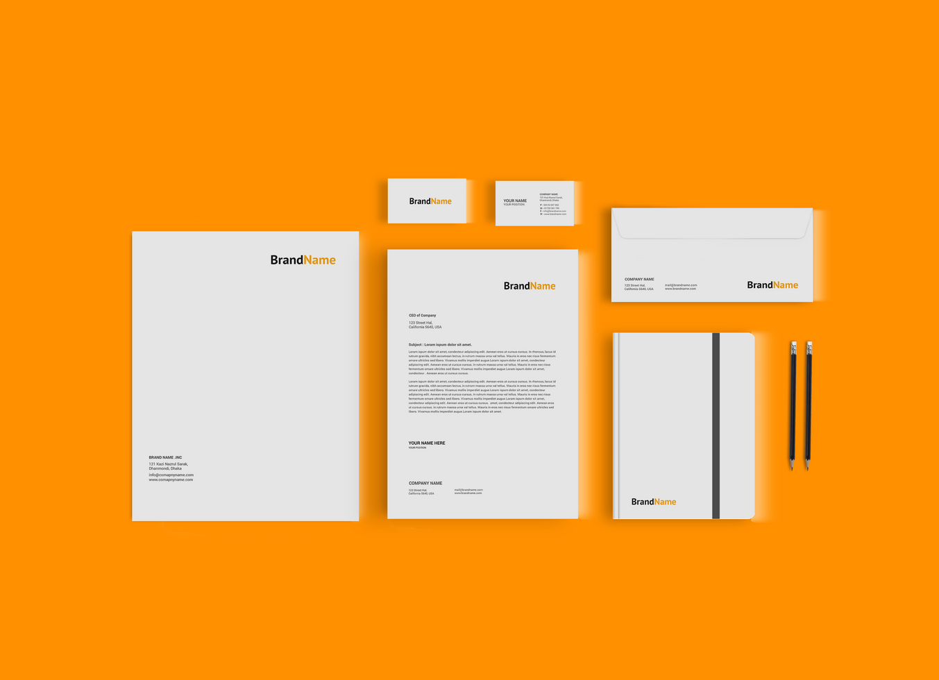 White Stationary Mockup psd
