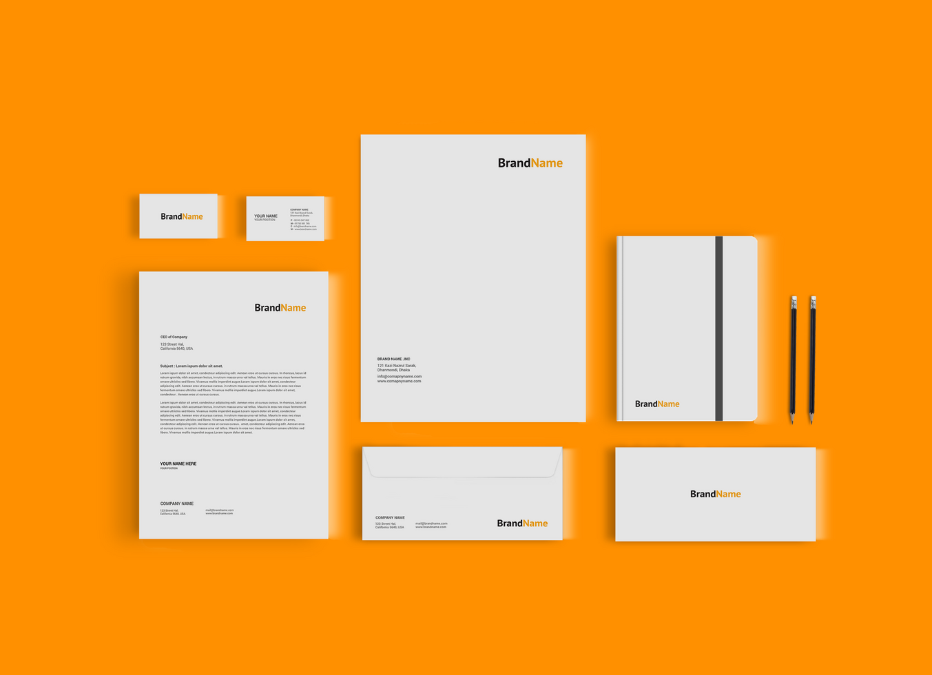 White Stationary Mockup Template psd