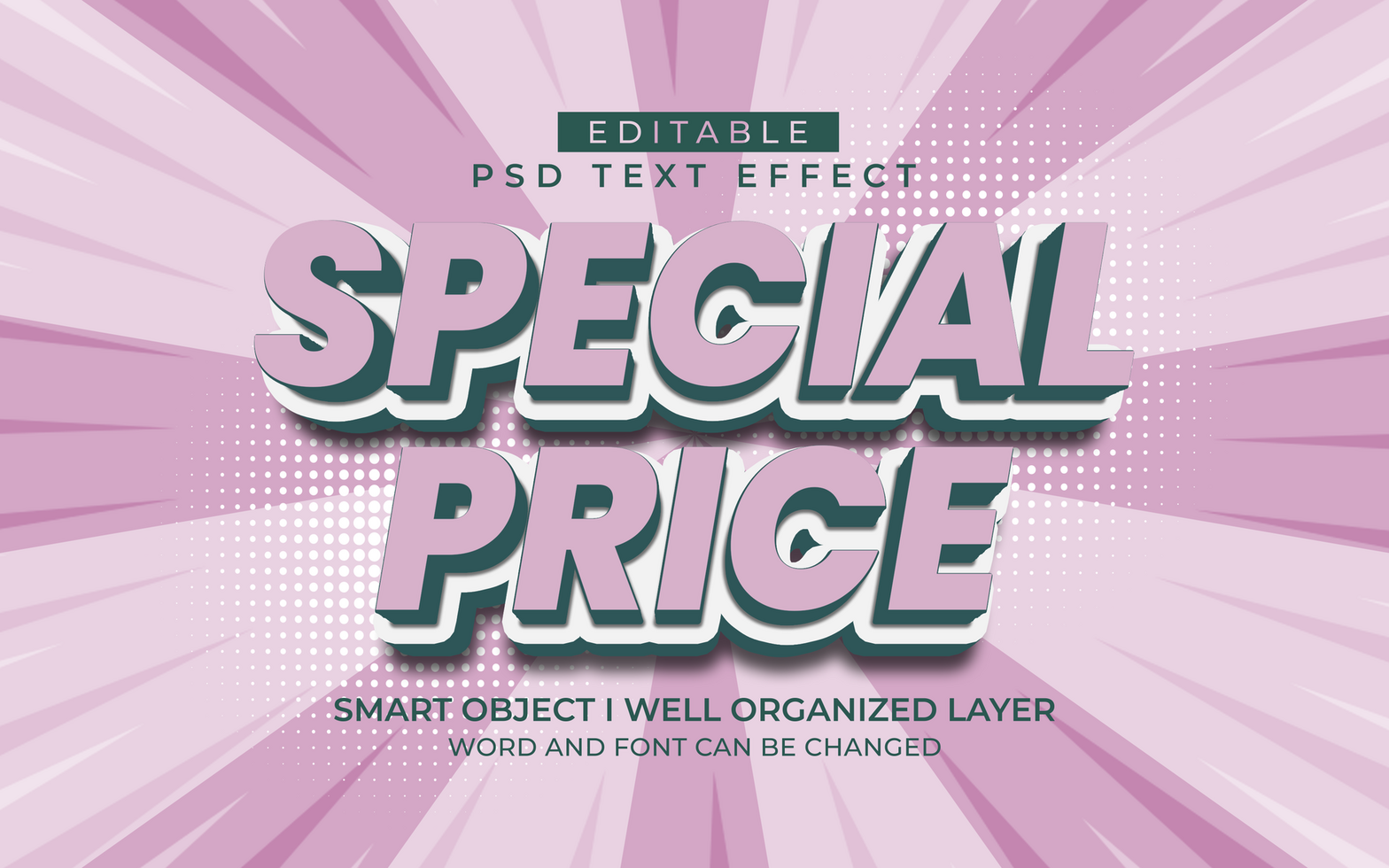 3d editable special prize text effect style psd