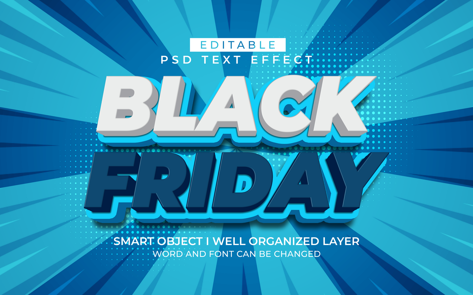 3d editable black friday text effect style psd