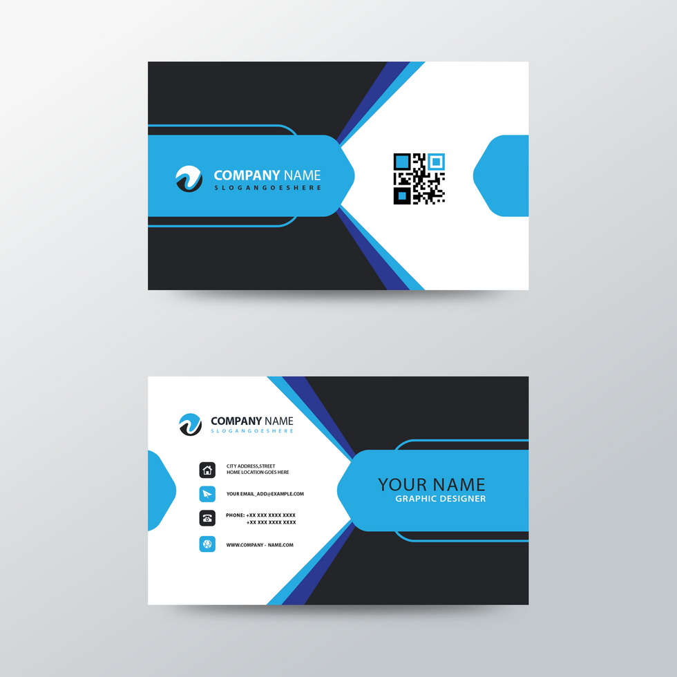 abstract blue business card psd