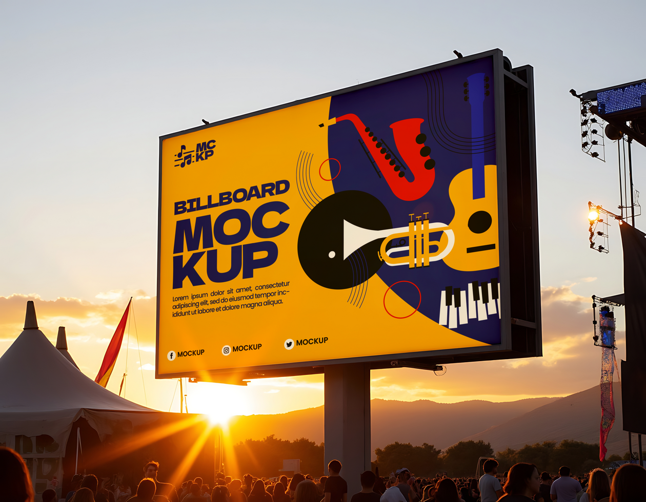 Billboard Music Concert Mockup psd