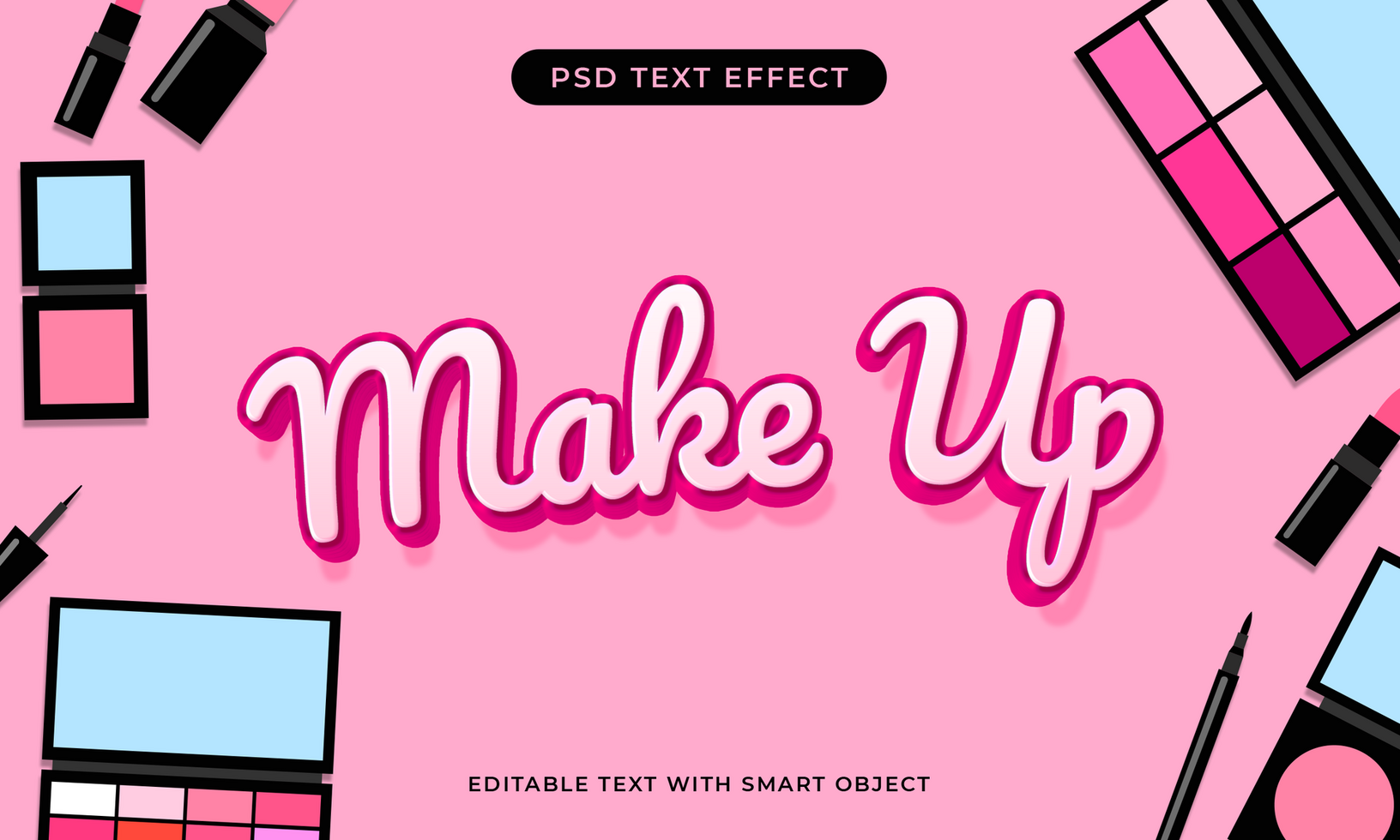 Make Up 3D text effect psd