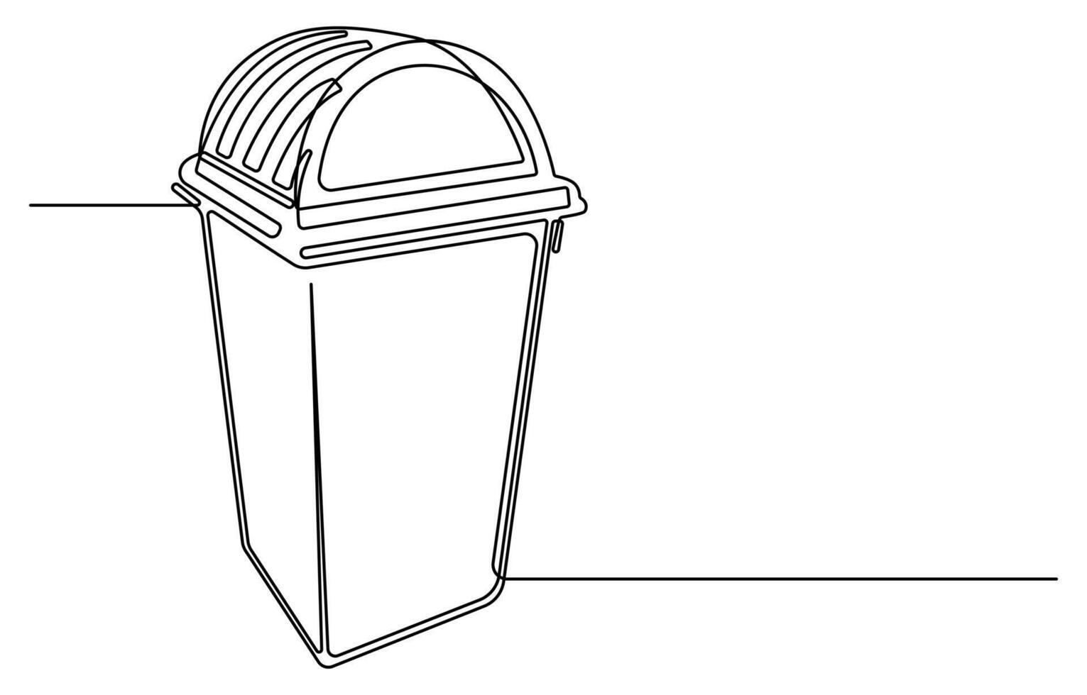 Plastic recycle waste dustbin in simple linear style vector