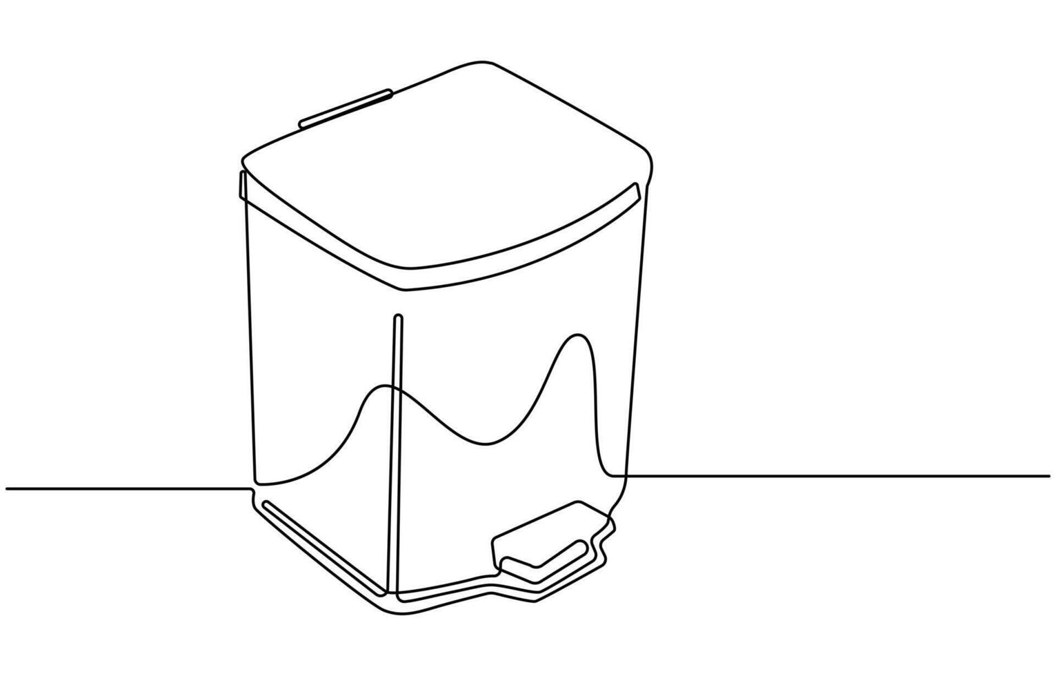 one line drawing trash bin clean environment vector