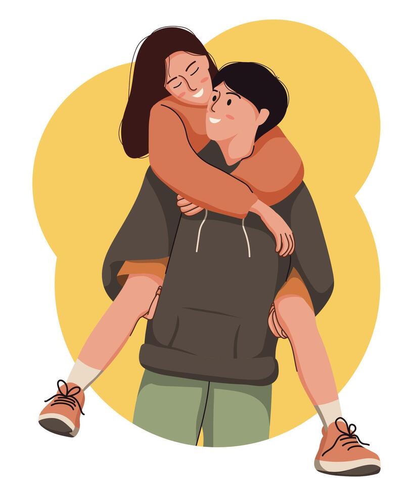 Couple Moment So Happy vector