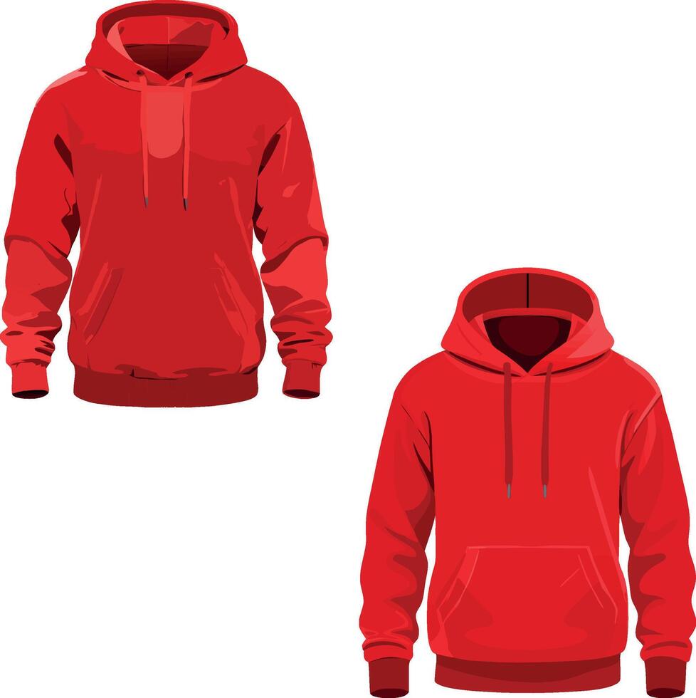 Red hoodie template, illustration vector