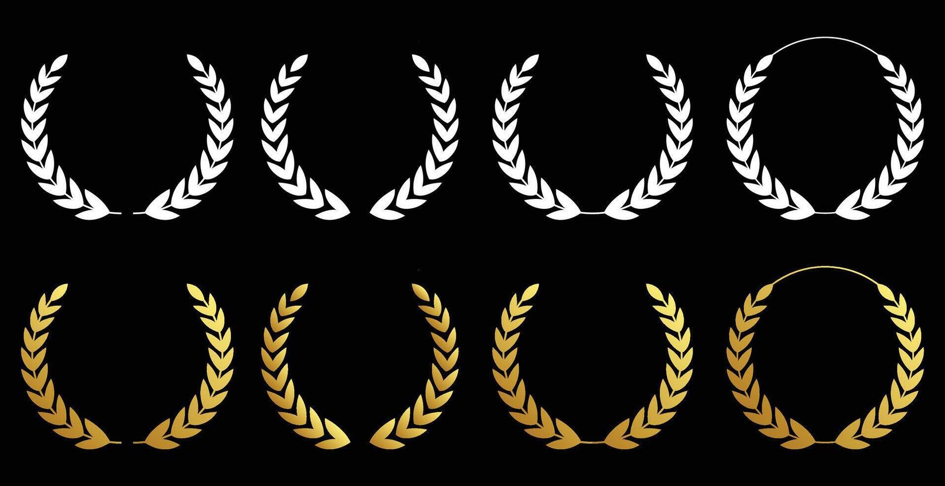 Elegant laurel wreath collection classic and modern styles vector