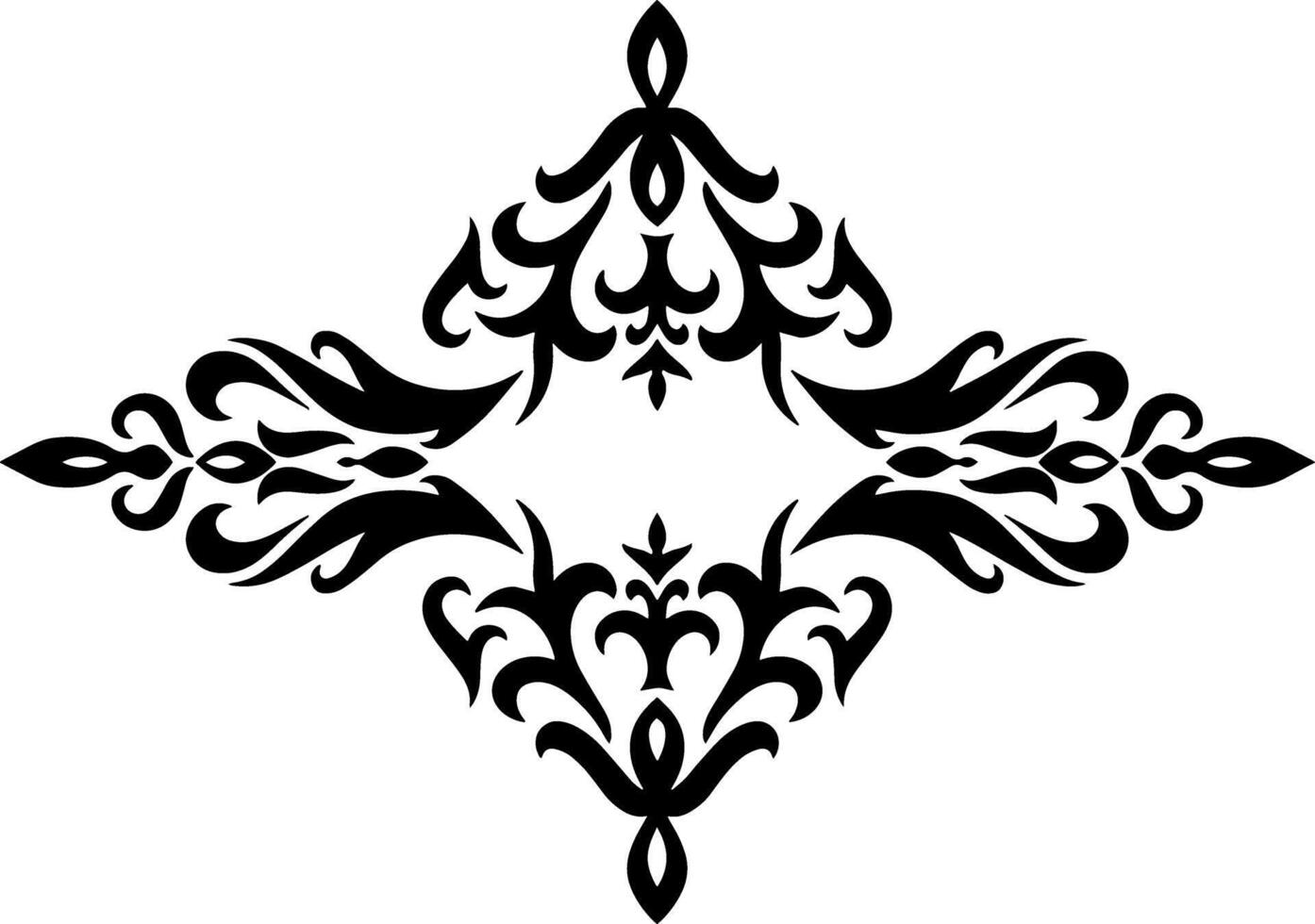 Damask frame border pattern Stencil vector