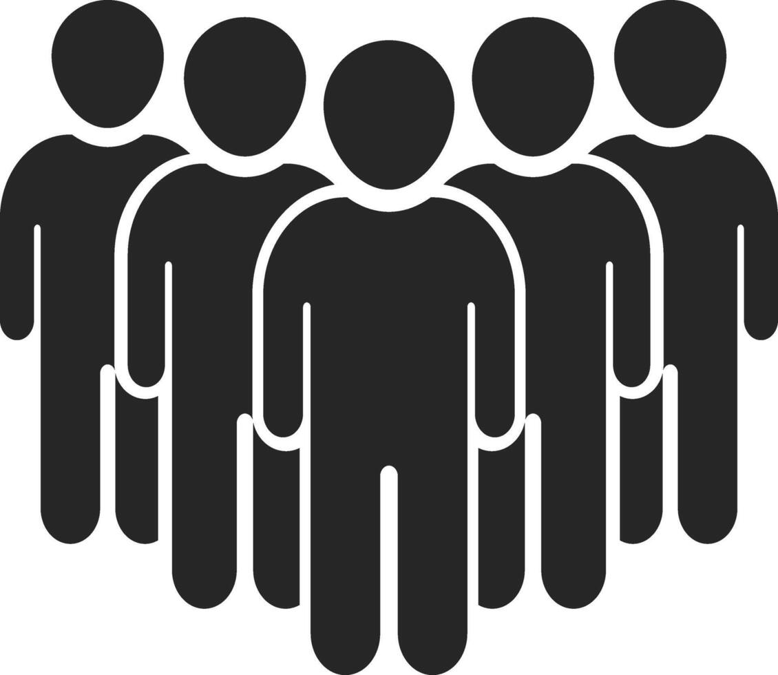 Black stencil group mens icon People clipart vector