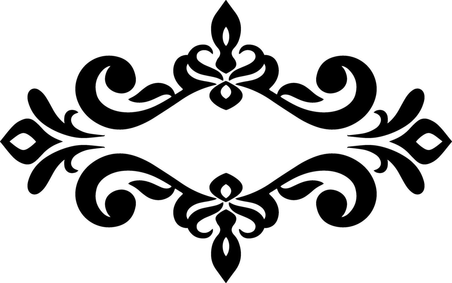 Vintage damask frame border pattern vector