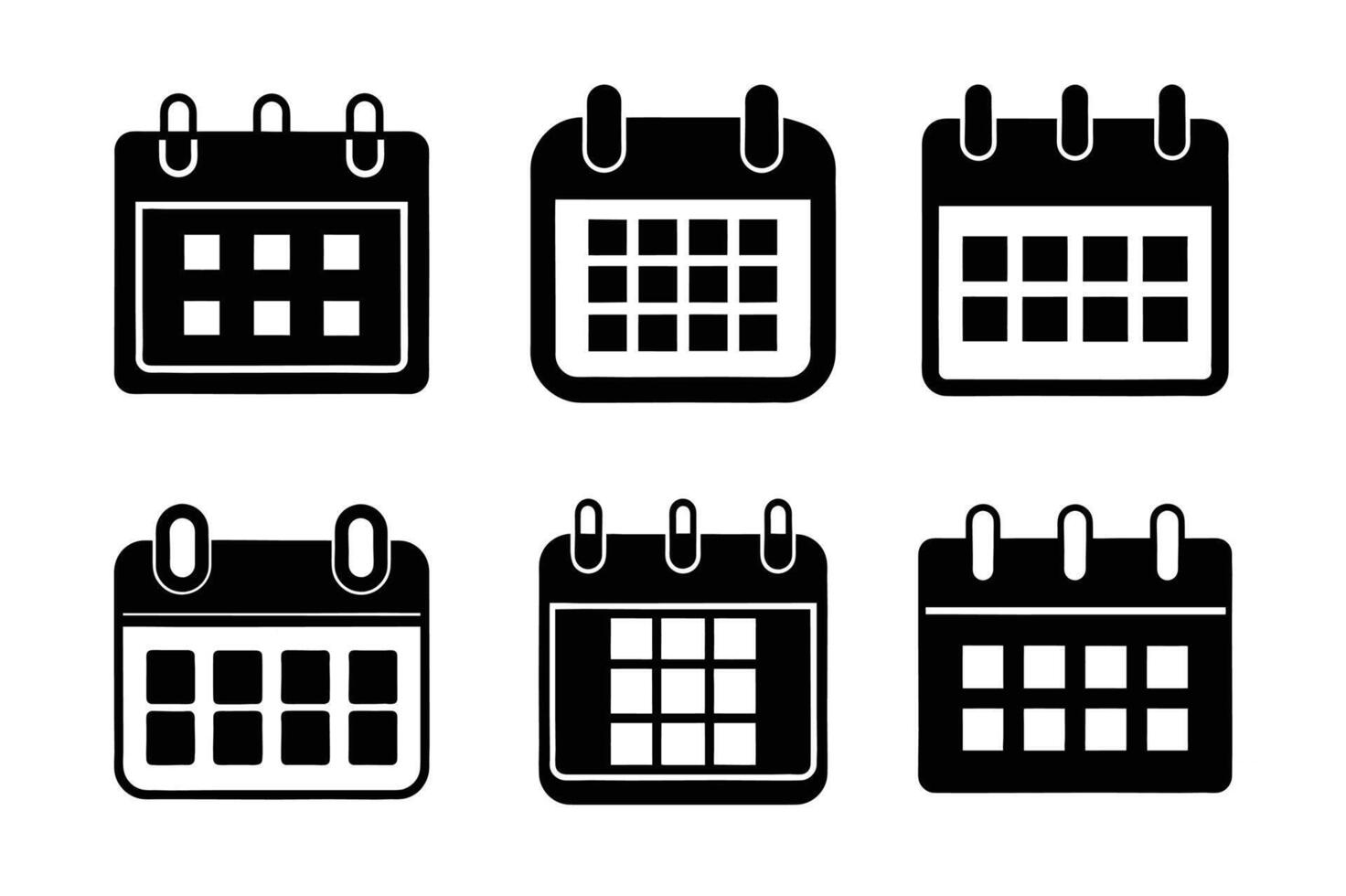 Calendar icons set design vector