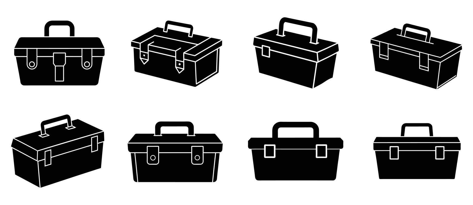Black silhouette of a Toolbox Set vector