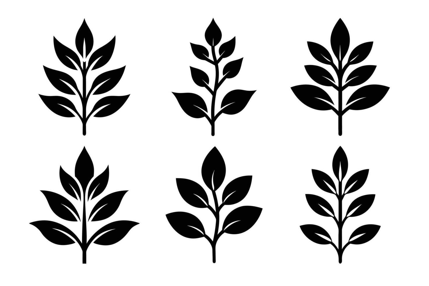 Tea tree leaves silhouette design vector