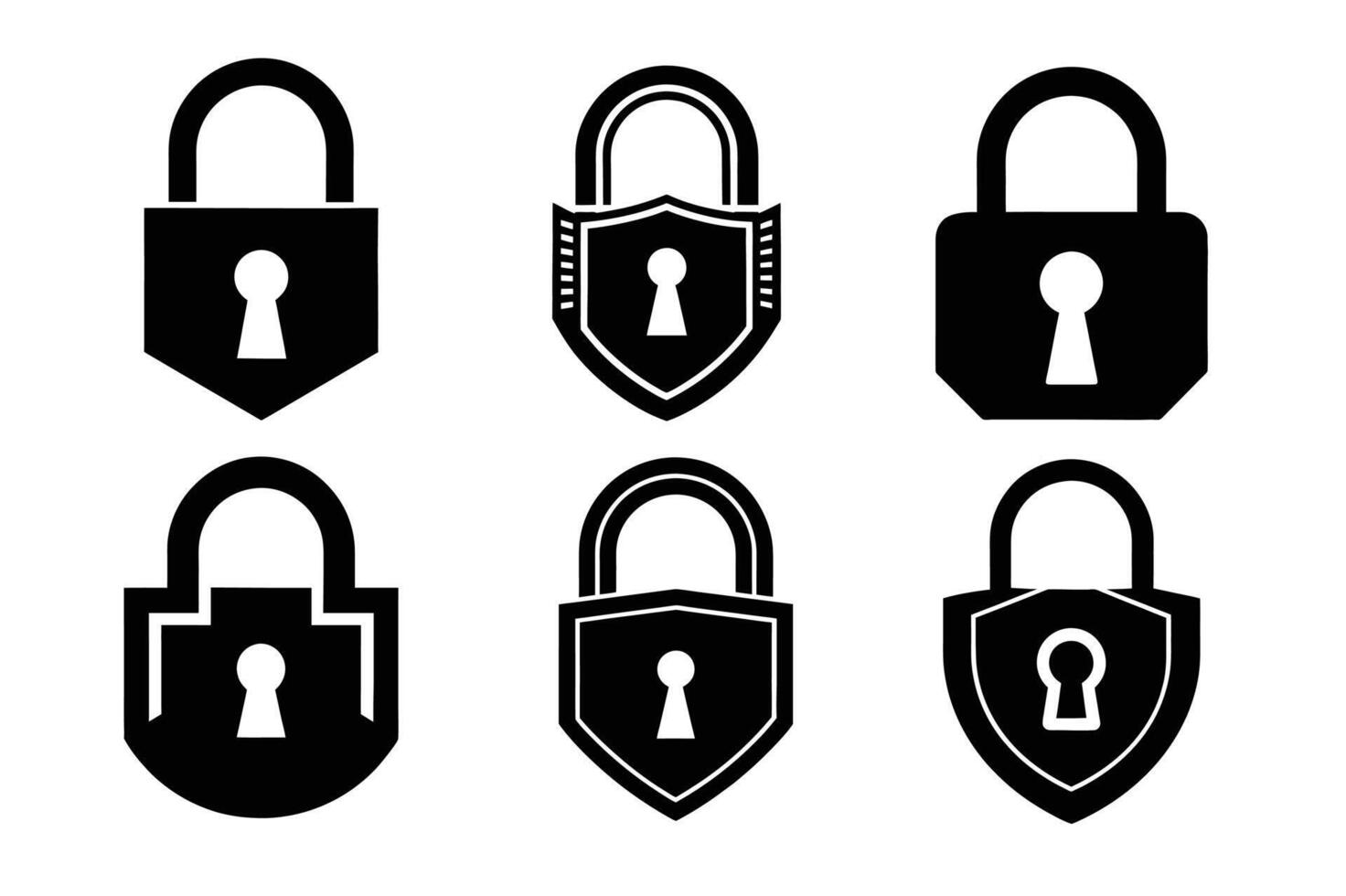 Locked and unlocked padlock icons vector