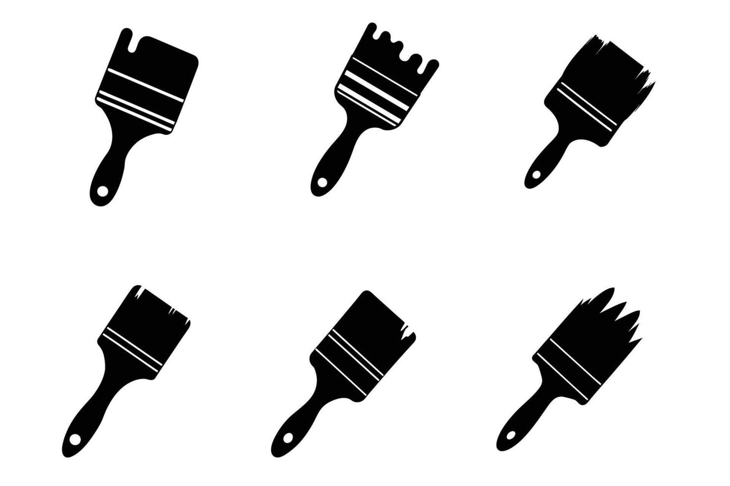 Brushes silhouettes stencil template vector