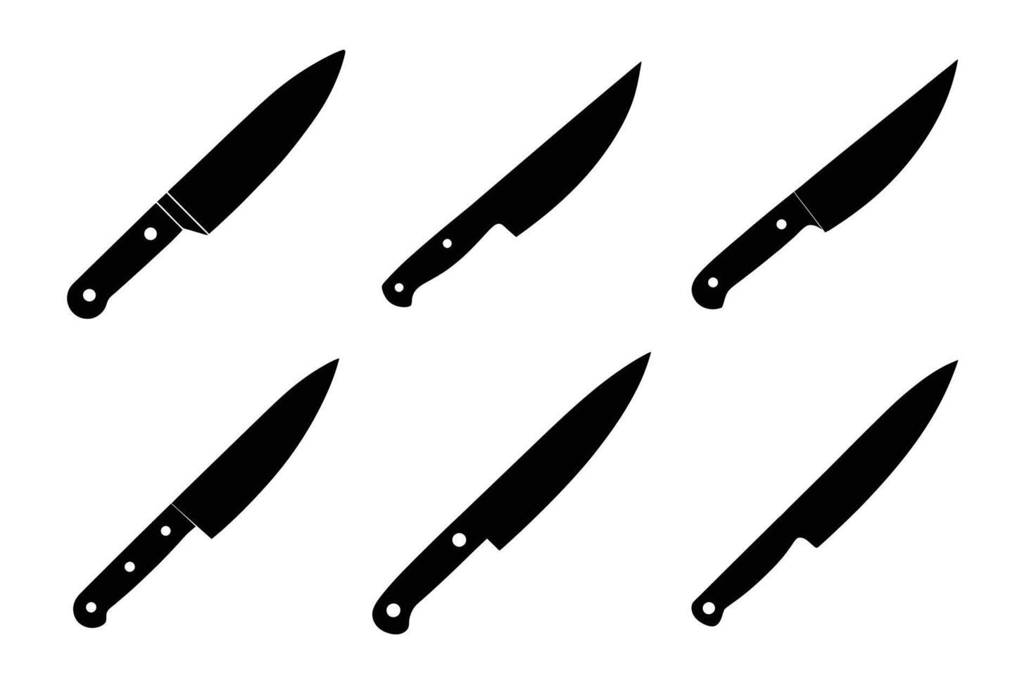 Knife set with flat and solid color design vector