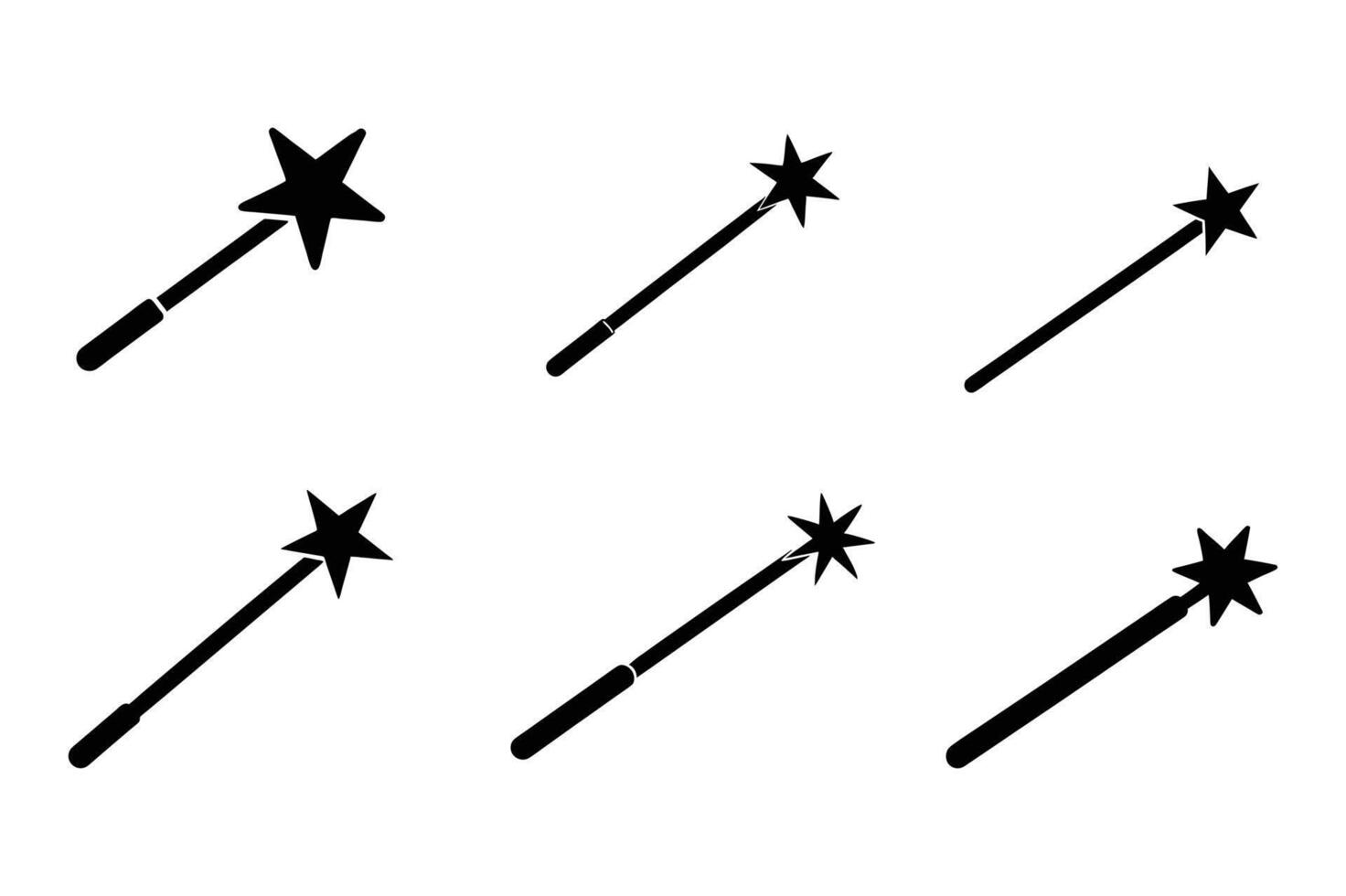 Contour magic wand stick to wizard object vector