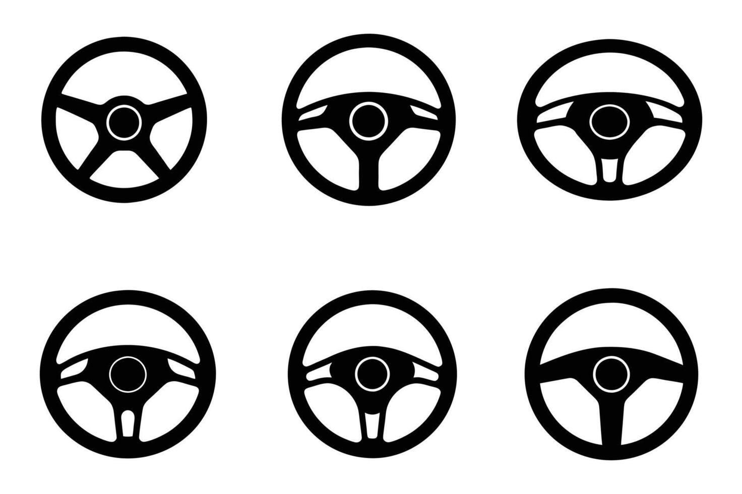 Steering wheel icon set vector
