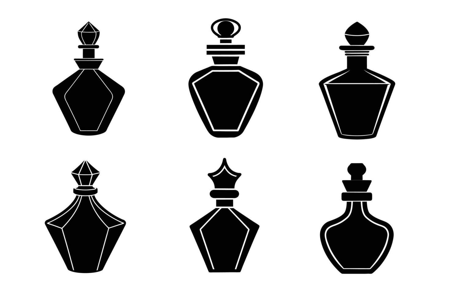 Black silhouettes of perfume vector